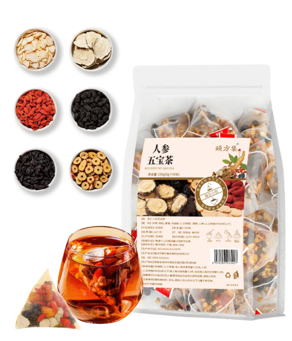 MSFOOT 6-IN-1 Ginseng Herbal Treasures Tea Bags Kidney Tea