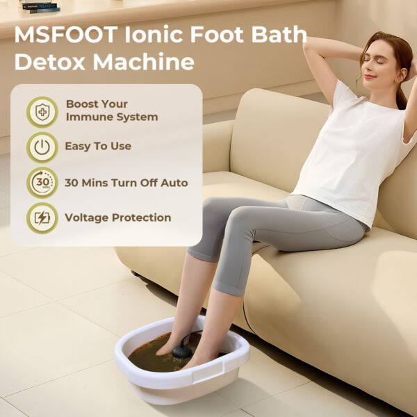 MSFOOT Upgraded Ionic Foot Bath Detox Machine