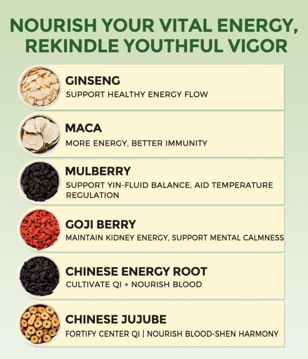 MSFOOT 6-IN-1 Ginseng Herbal Treasures Tea Bags Kidney Tea